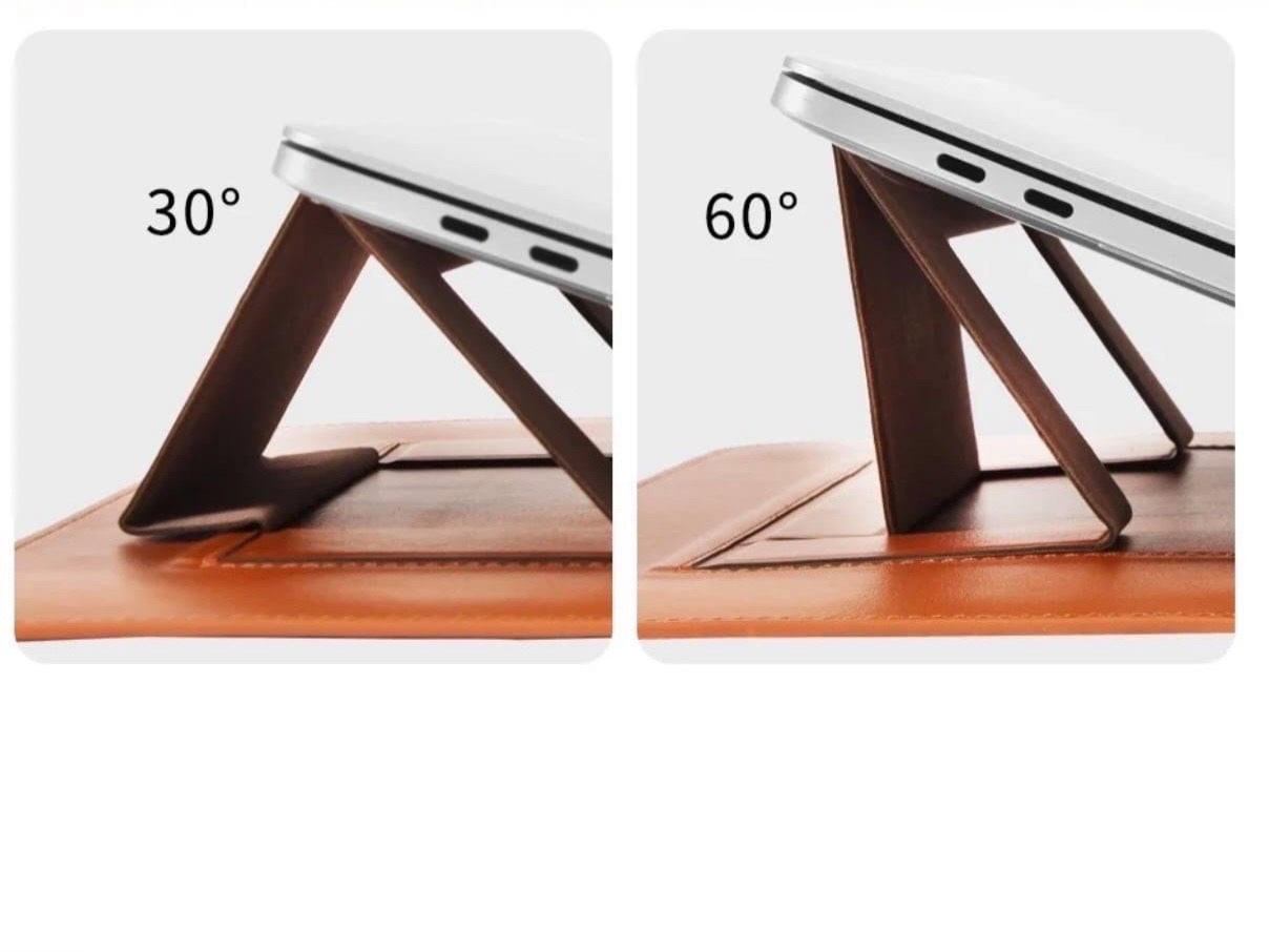 Bao Da Skin Pro Slim Stand Sleeve Dành Cho Macbook Chất Liệu Da PU Mịn, Nắp Từ Tính Có Chân Đế Có Thể Tự Điều Chỉnh - Hàng Chính Hãng