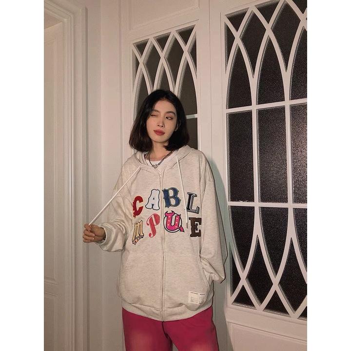 Áo Hoodie Zip Nỉ Nam Nữ Unisex Thêu Chữ CABL
