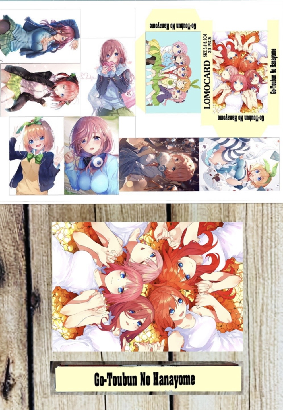 Hộp 30 ảnh lomo card Gotoubun no Hanayome nhà có 5 nàng dâu/ Ảnh thẻ card in hình nhà có 5 nàng dâu