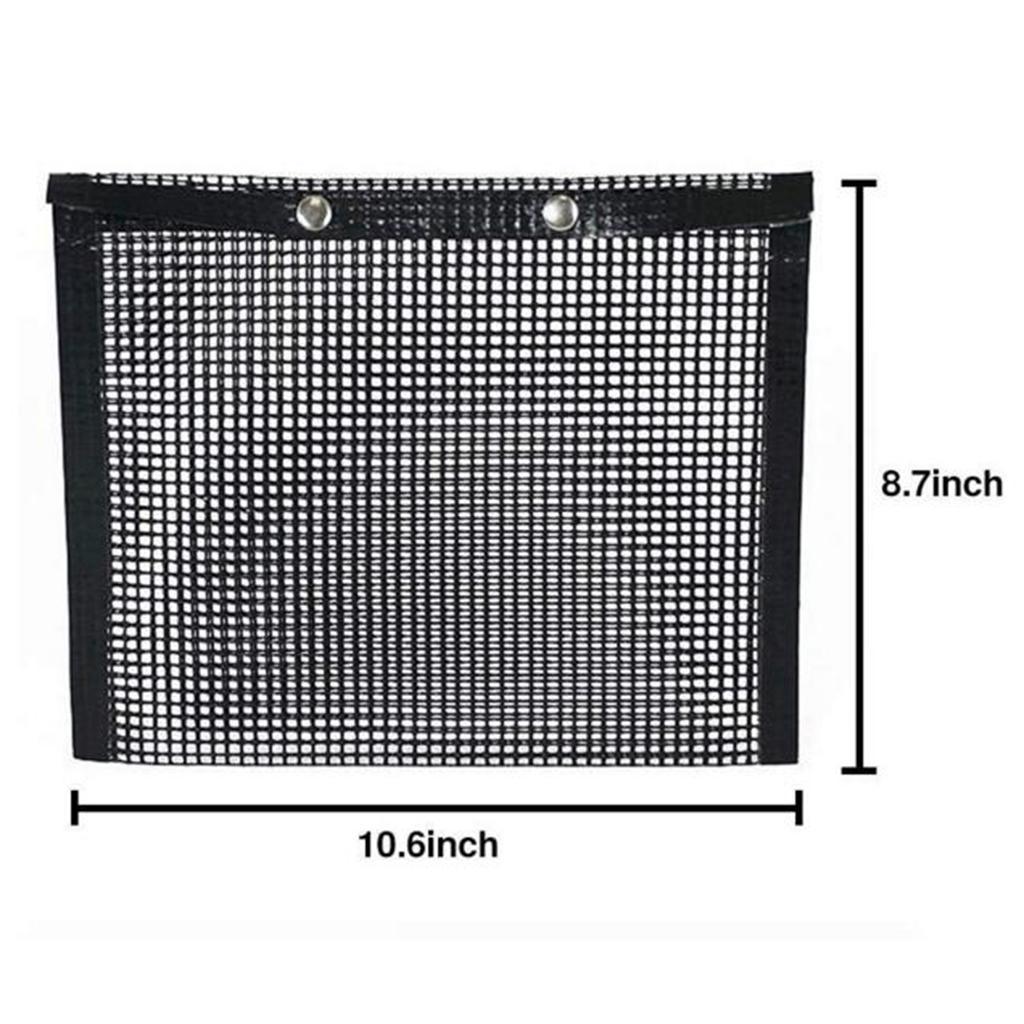 2pcs Heat Resistance BBQ Grill Mesh Bag Non-stick Mesh Grilling Bag Black S & M