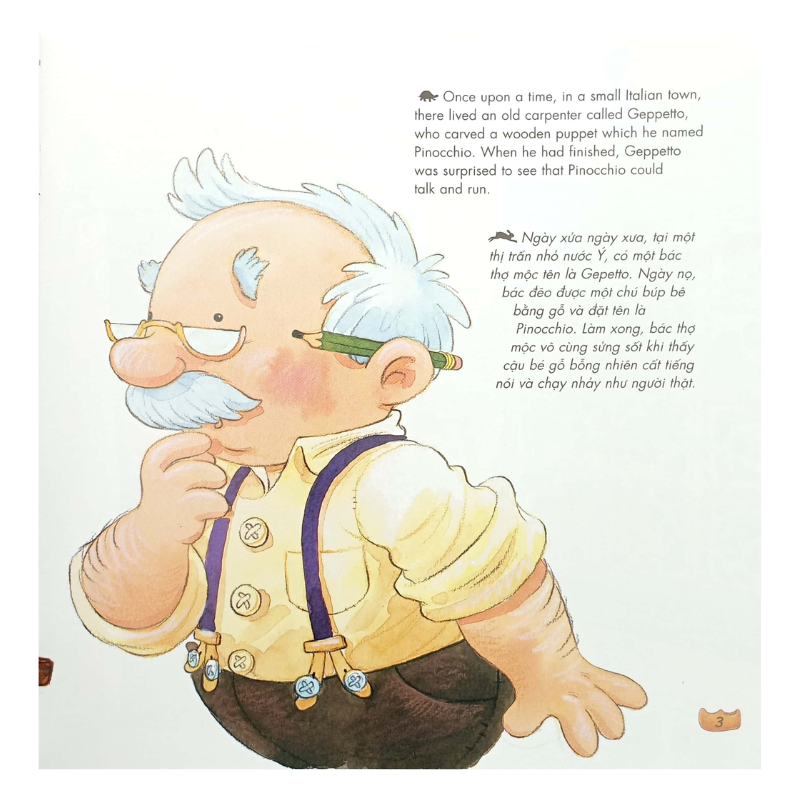 Truyện Cổ Tích Nổi Tiếng Song Ngữ Việt - Anh : Pinocchio - Chú Bé Người Gỗ Pinocchio