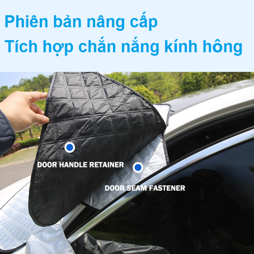 Tấm, bạt chắn nắng kính lái, hông xe và gương chiếu hậu xe ô tô 4 lớp phản quang cao cấp mã B4