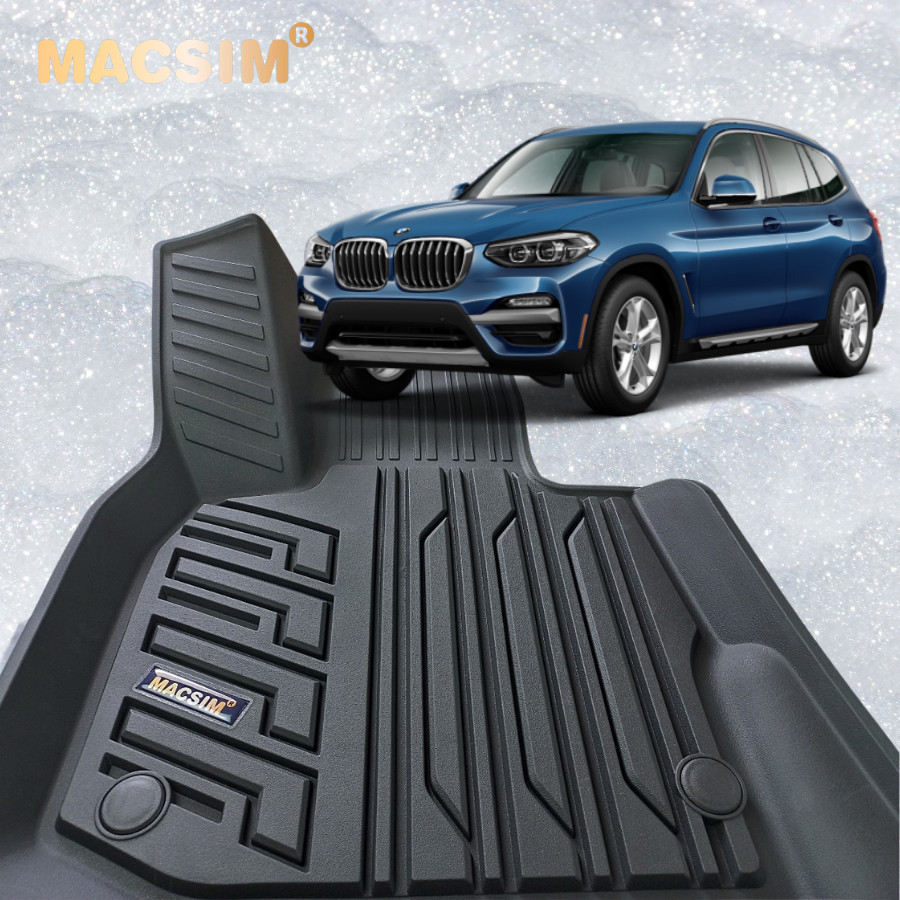 Thảm lót sàn xe ô tô  BMW X3 2018-đến nay Nhãn hiệu Macsim chất liệu nhựa TPE đúc khuôn cao cấp - màu đen
