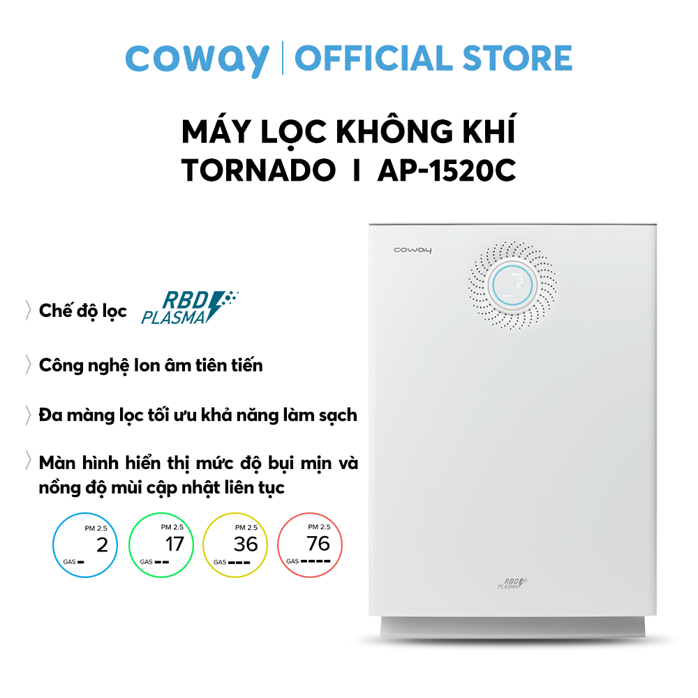 Máy lọc không khí Coway Tornado AP-1520C - Hàng chính hãng