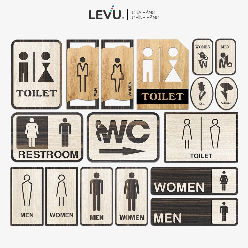 12 Mẫu bảng gỗ toilet, bảng wc gỗ decor trang trí dán cửa phòng vệ sinh chính hãng LEVU