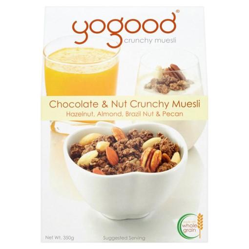 Ngũ Cốc Nguyên Hạt Sấy Giòn Socola và Hạt Yogood - Chocolate &amp; Nut Crunchy Muesli hộp 350g