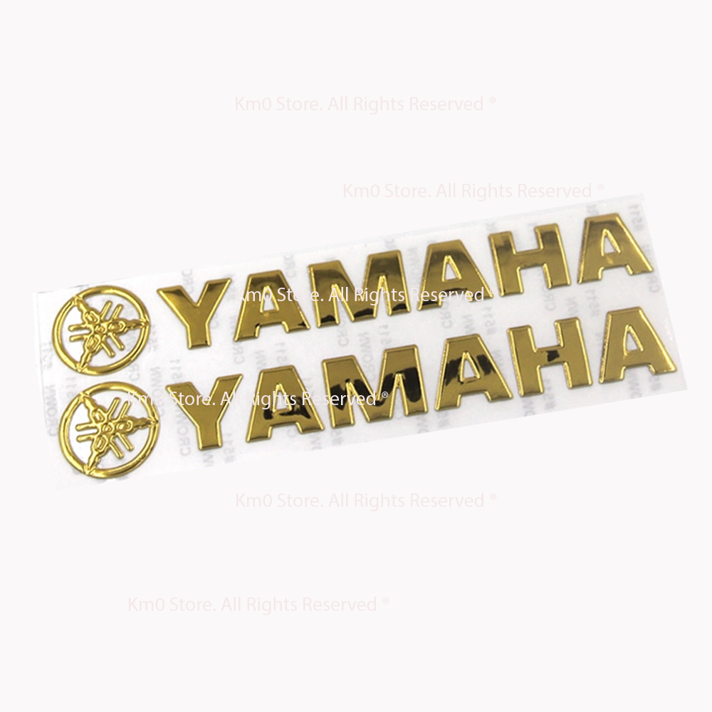 01 Tem Chữ YAMAHA &amp; LOGO Dập Nỗi G1086 (01 Chữ &amp; 01 Logo) - 01 CHỮ &amp; 01 LOGO - MÀU VÀNG