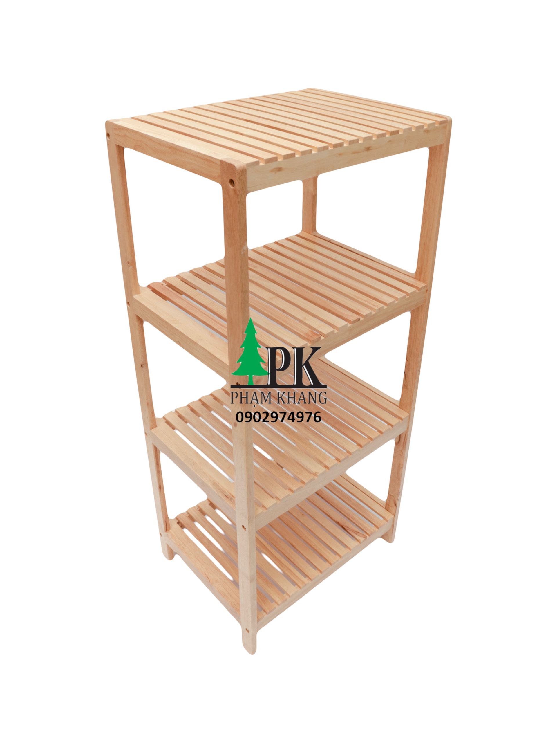 Kệ lò vi sóng Hàn Quốc Start Decor 4 tầng - Gỗ cao su tự nhiên màu Gỗ Tự Nhiên/ Vàng Cherry - Kích thước rộng 50 cm