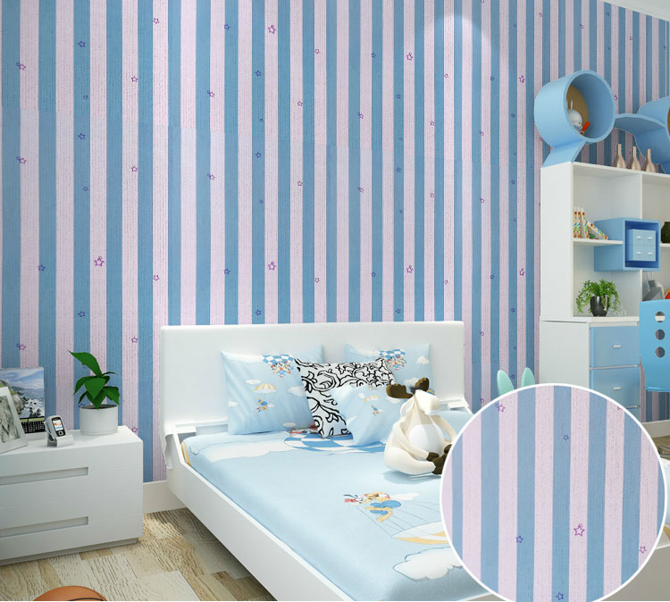 10m Giấy dán tường cuộn sọc xanh C0030B