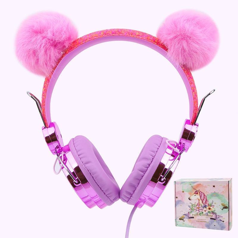 Tai Nghe Hình Kỳ Lân Hoạt Hình Có Dây Và Micro Dành Cho Trẻ Em