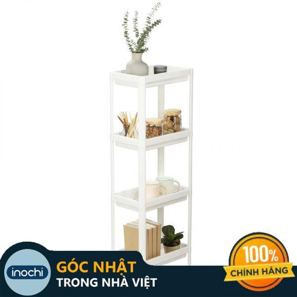 Kệ nhà tắm 5 tầng đa năng cao cấp INOCHI xuất nhật kích thước 37*23*130cm nhựa nguyên sinh cao cấp màu trắng hiện đại