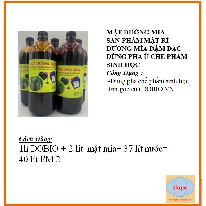 Mật rỉ đường chai 1 lít nguyên chất ủ chế phẩm sinh học EM gốc DOBIO, mật mía nguyên chất DOPA.COM.VN