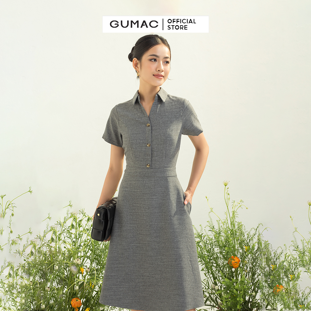 Đầm sơ mi GUMAC DC03039 cơ bản
