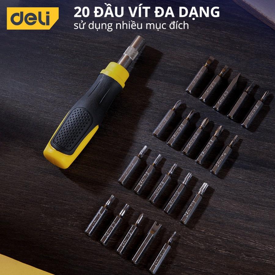 Bộ Tua Vít Sửa Chữa Đa Chức Năng Deli Tools 21 Chi Tiết Cao Cấp - Chất Liệu Siêu Bền, Thiết Kế Gọn Nhẹ Tinh Tế - DL1021D