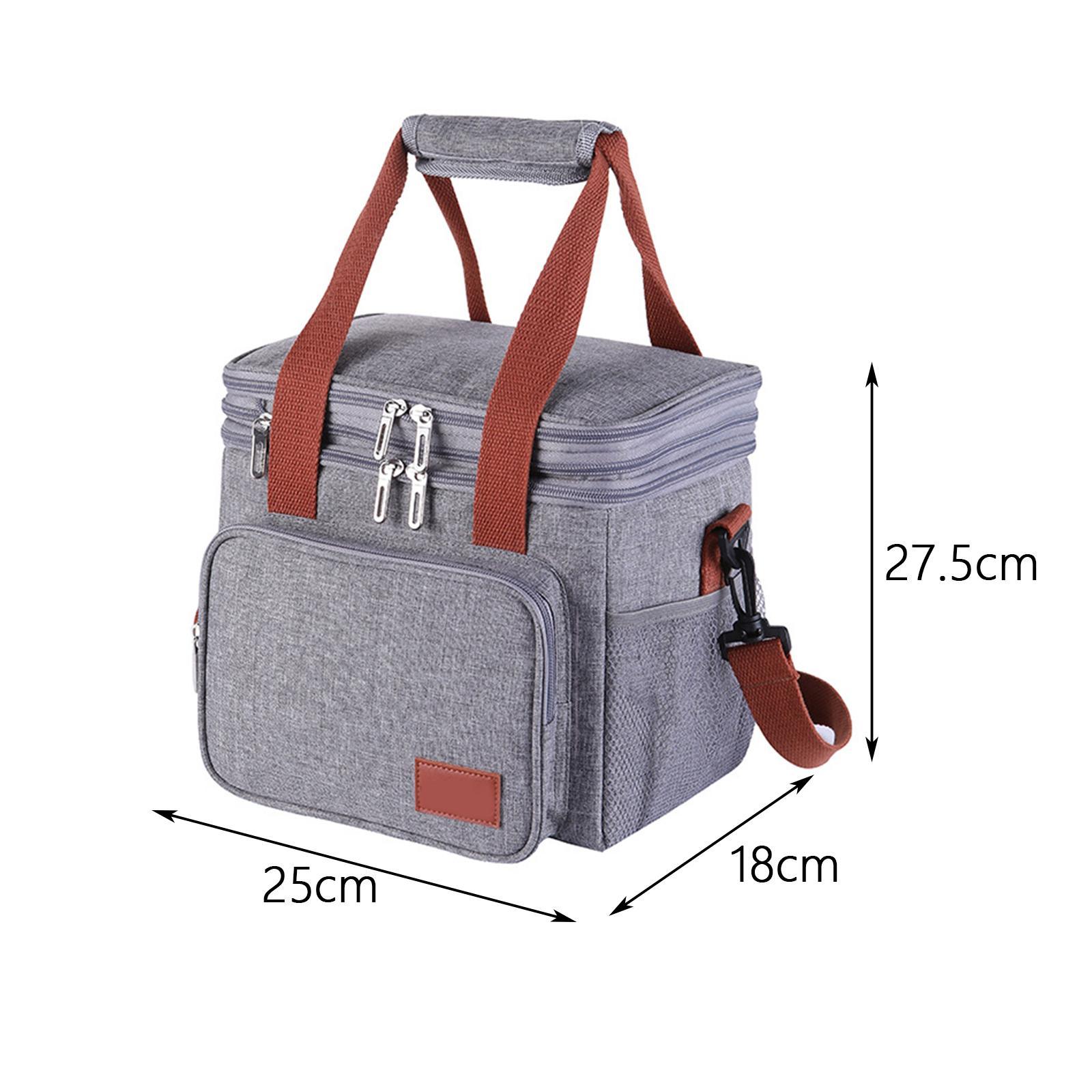 Reusable Adult Lunch Box with Adjustable Strap Front Pocket for Picnic Beach