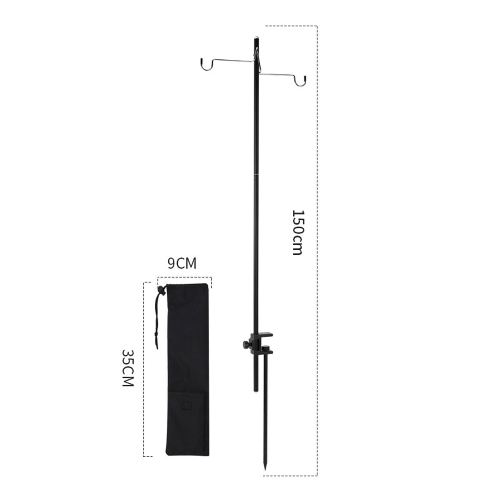 Outdoor Lamp Pole, Camping Lantern Stand Hanging Tent Light Holder Multifunction Light Stand Hanger Lamp Hook Stand for Fishing, BBQ, Garden