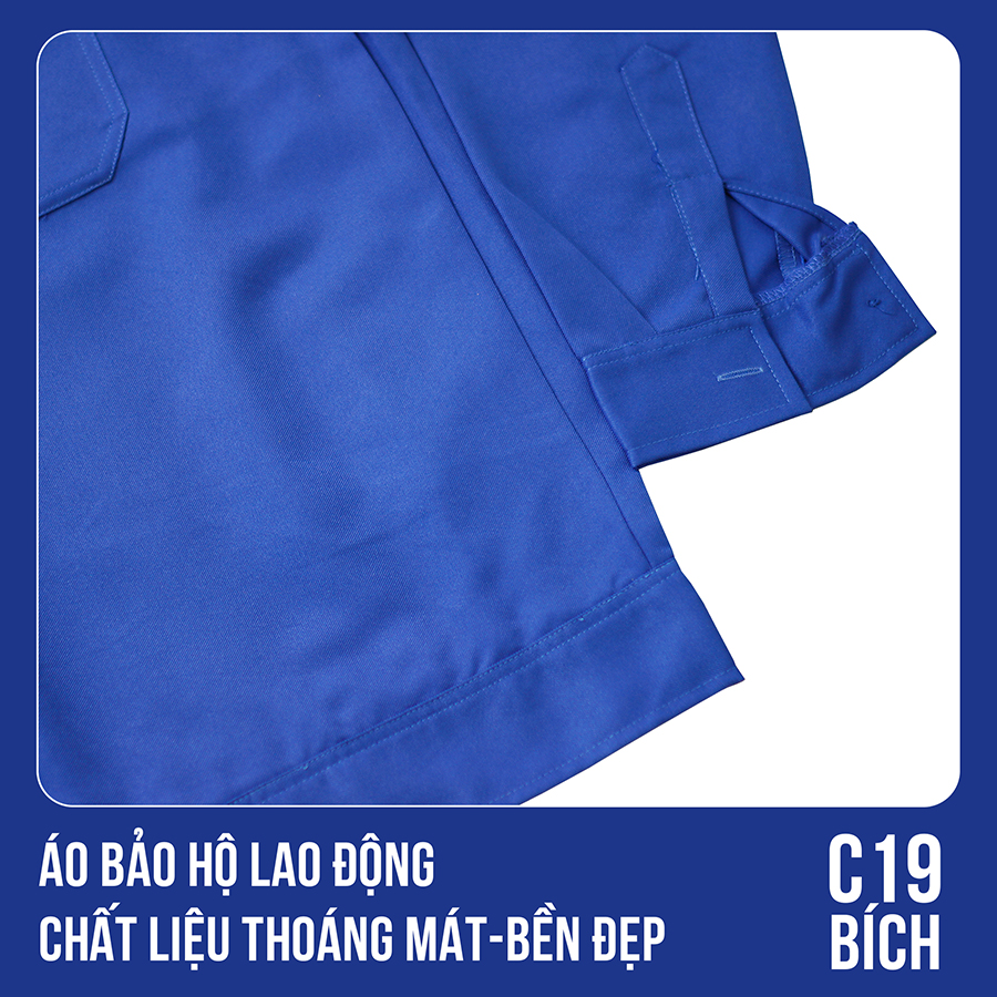 Áo bảo hộ lao động, chất liệu thoáng mát, bền đẹp - Mã C19 (Bích)