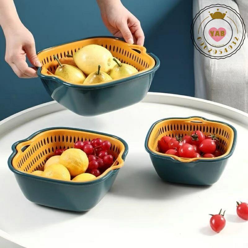 Set 3 rổ nhựa vuông đa năng