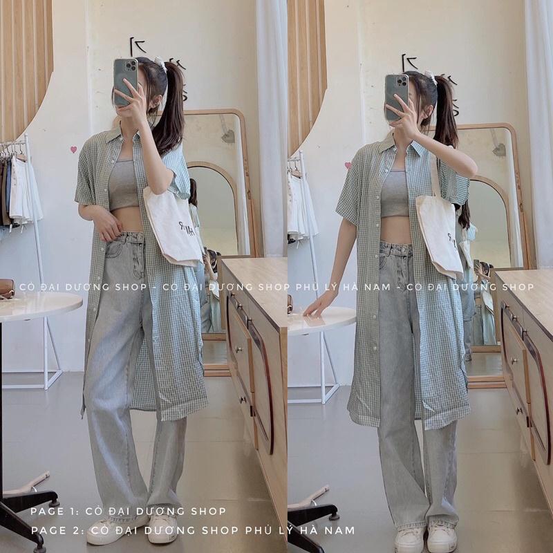 Váy sơ mi kẻ 5 màu