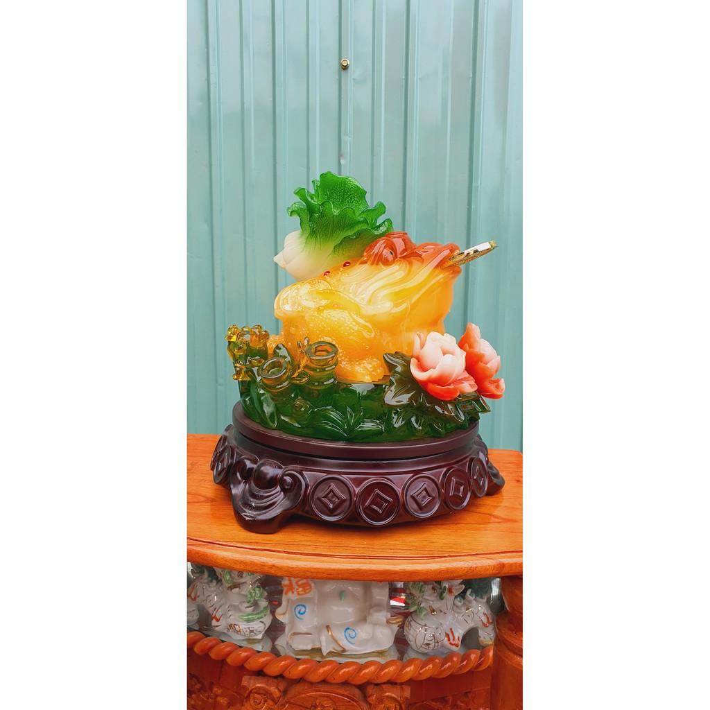 Tượng Cóc Ngậm Tiền Vàng Cao 27cm