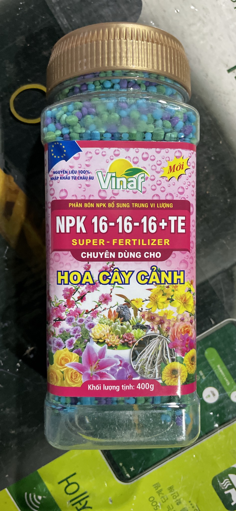 Phân NPK tổng hợp 16-16-16 TE chuyên dùng cho hoa, cây cảnh