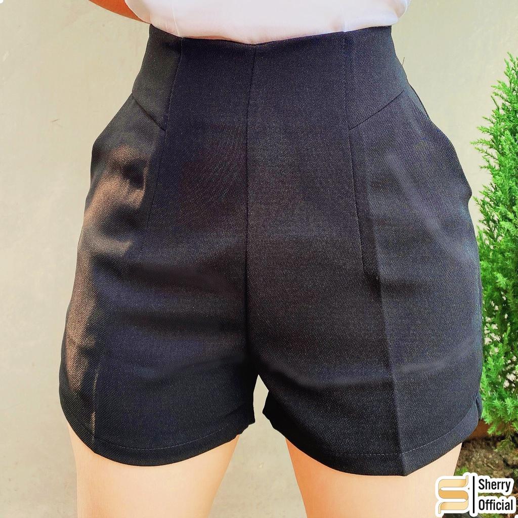 Quần short đùi nữ cạp cao chất tuyết mưa