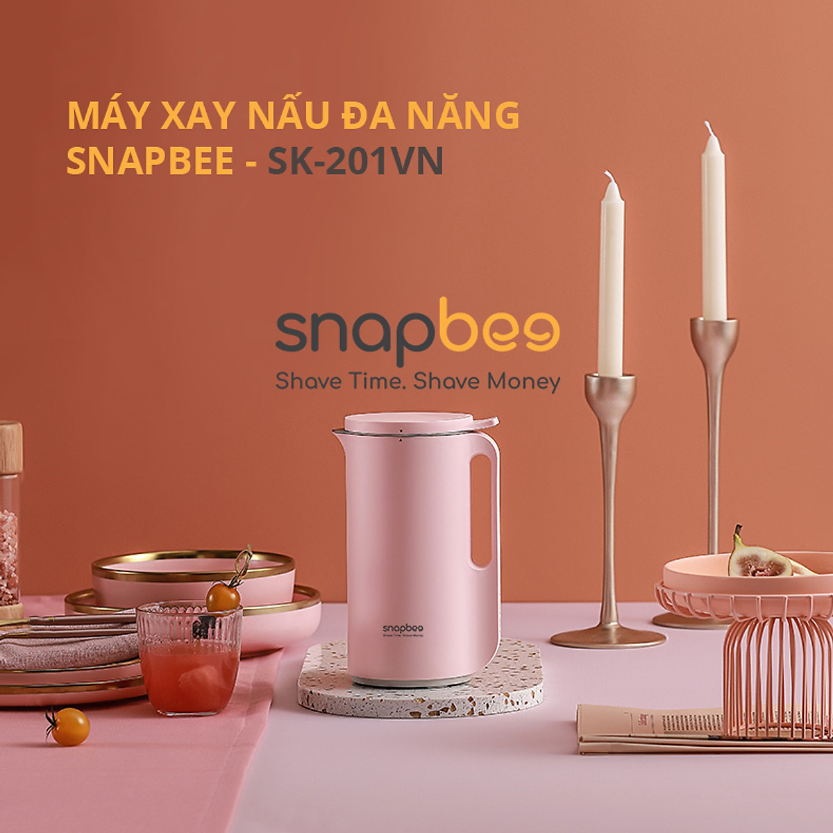 Máy Làm Sữa Hạt Xay Nấu Đa Năng Mini SnapBee Cao Cấp - SK-201VN (350ml) - Hàng Chính Hãng