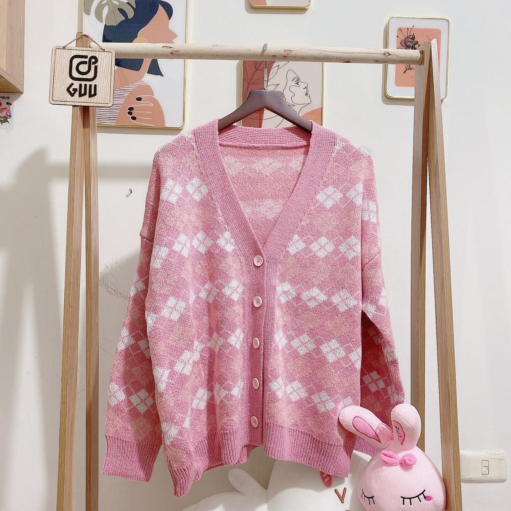 Áo Cardigan- Áo Khoác Len Nữ Kẻ Caro Dày Dặn Phong Cách Hàn Quốc Ulzzang Dễ Thương ACL01