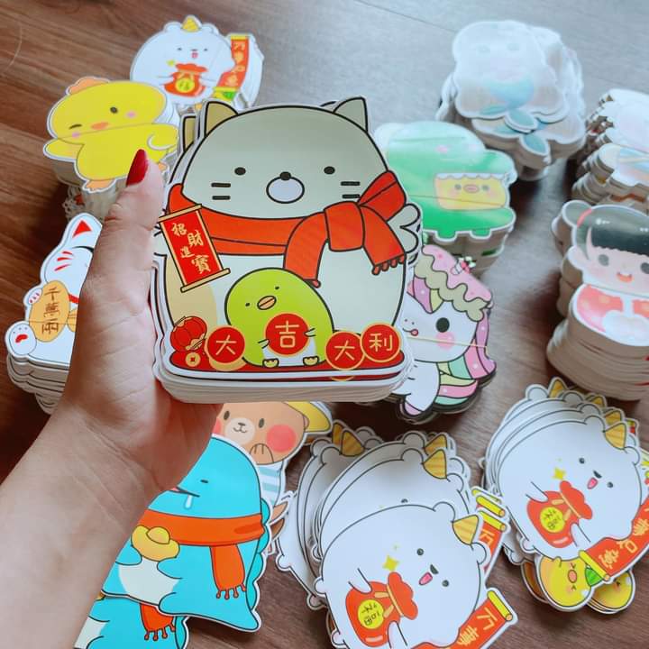 Phong bao lì xì chibi Tết Quý Mão 2023 độc lạ 10 cái