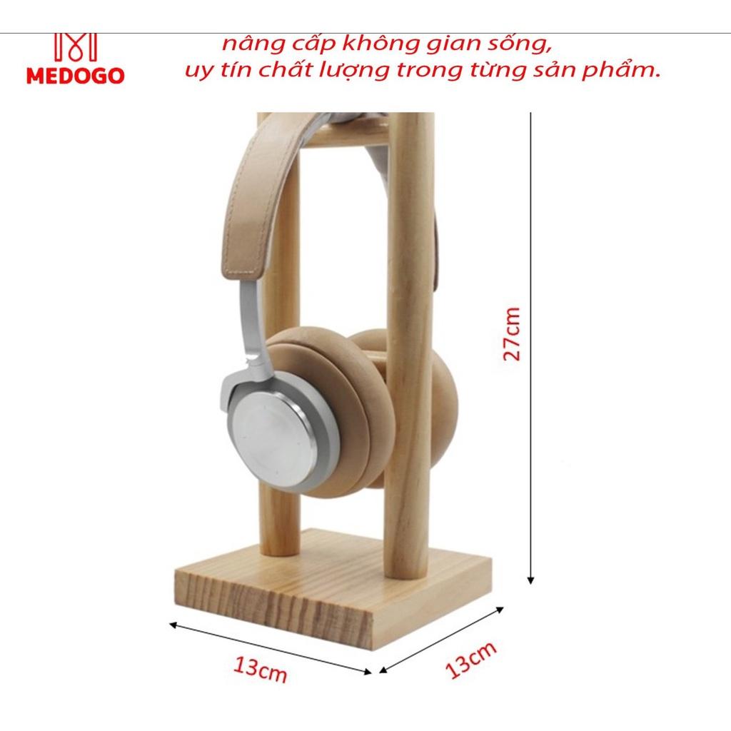 Giá treo tai nghe kệ gỗ đế vuông và tròn chất liệu gỗ thông tự nhiên