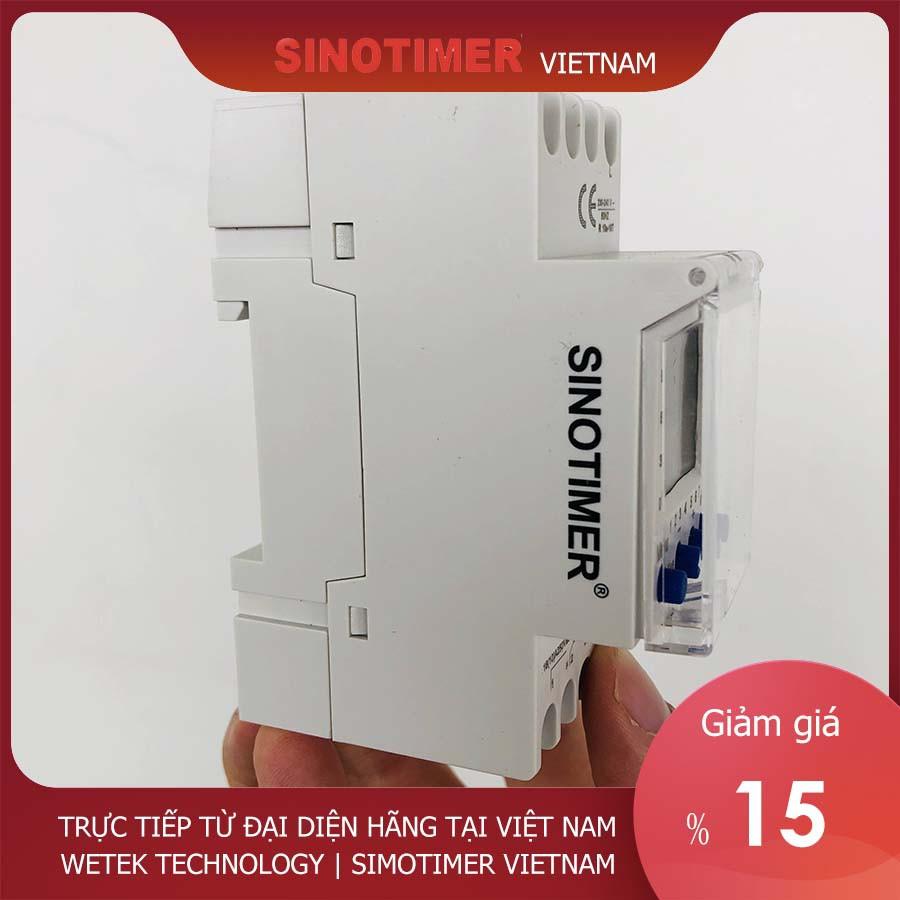 Timer 24h 7 ngày Sinotimer TM 611, 16A, cài theo 1 phút, 58 chương trình on off mỗi ngày, hàng loại công nghiệp