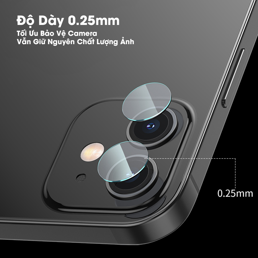 Miếng Dán Kính Cường Lực Camera dành cho iPhone 12/ 12 Mini/ 12 Pro/ 12 Pro Max- Hàng Chính Hãng