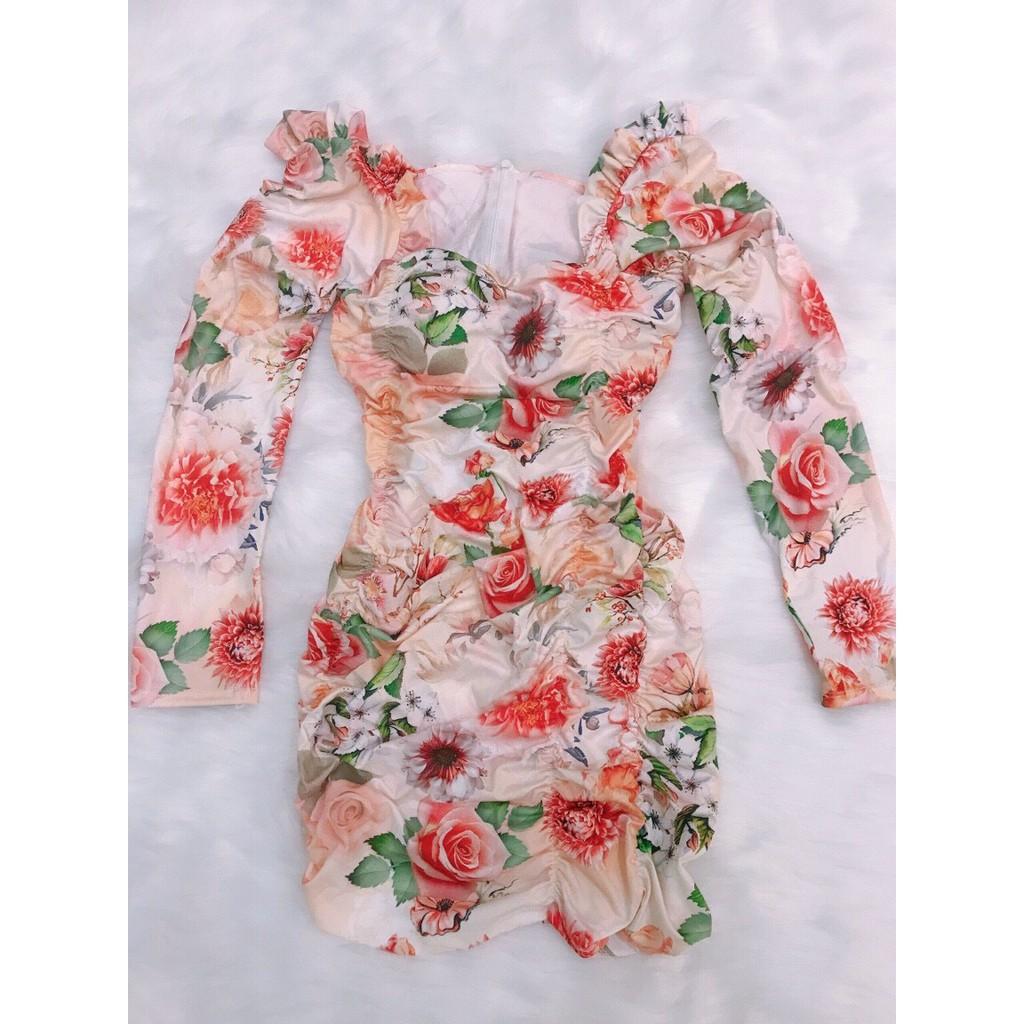 ĐẦM NỮ BODY TAY DÀI NHÚN THÂN THỜI TRANG THIẾT KẾ