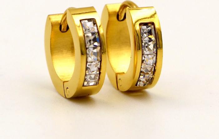 Bông Tai Khuyên Tròn Đá Trắng Chất Liệu Thép Titan Ko Rỉ TT 0819 - 1 Cặp