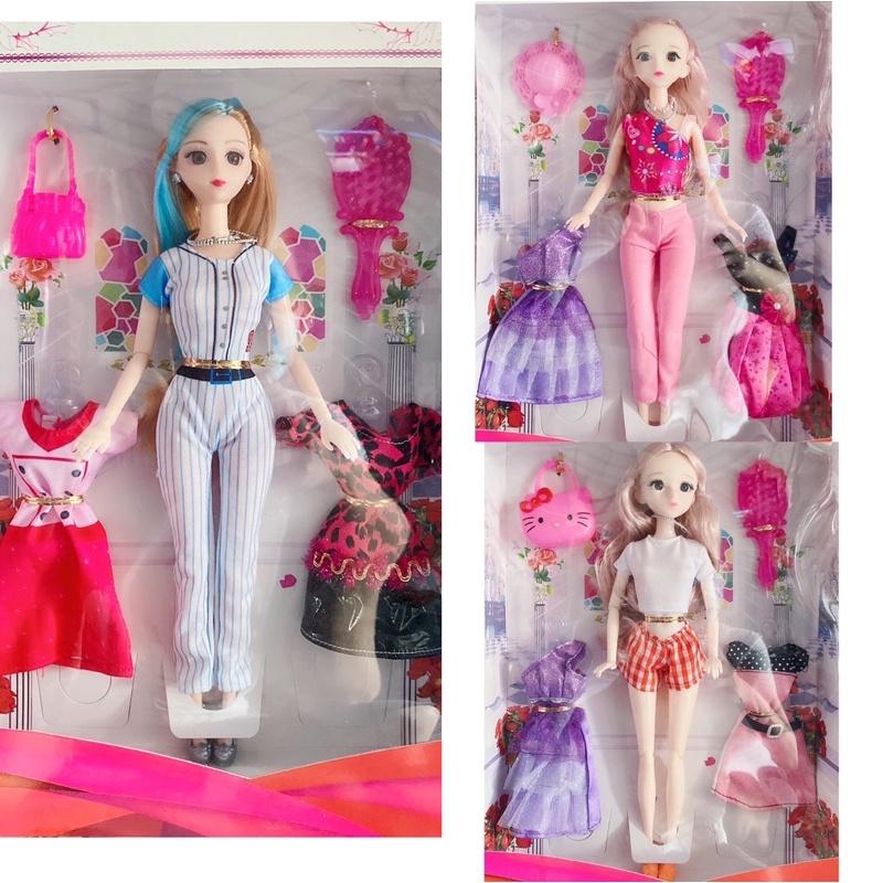 Combo búp bê thời trang đồ Tây có 2 đầm ngắn và phụ kiện- không có hộp giấy