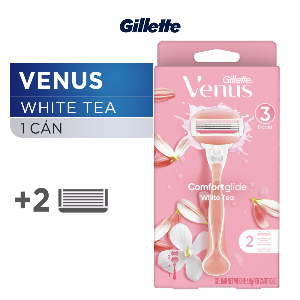 Bộ Dao cạo Gillette Venus Hương Hoa Trà 1 cán + 2 đàu lưỡi