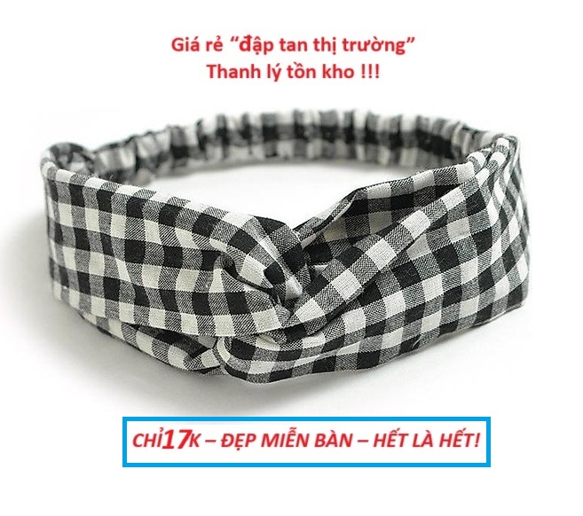 Băng Đô Cài Tóc Vải Caro_BDN09