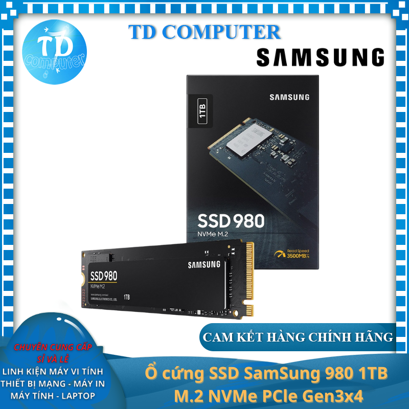 Ổ cứng M2 SSD SamSung 1TB NVMe 980 PCle Gen 3x4 - Hàng chính hãng Vĩnh Xuân phân phối