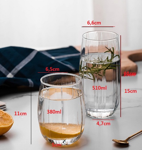 Ly Thủy Tinh Linka Glass 380ml , 510ml | Tùy Chọn Dung Tích và Hình Dáng , Cốc Thủy Tinh Cao Cấp