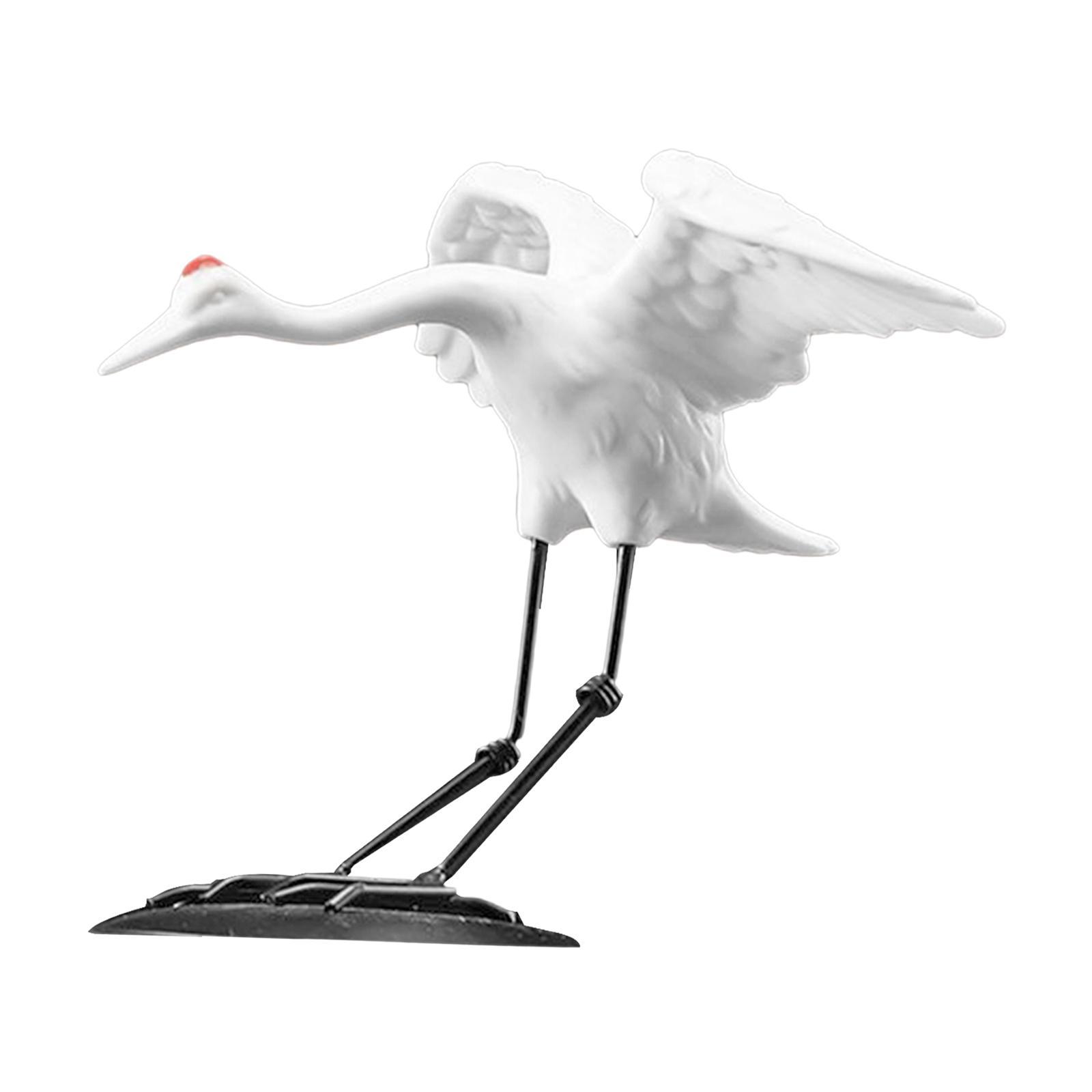 Crane Statue Sculpture Animal Bird Ornament for Bedroom Shelves Living Room Gift