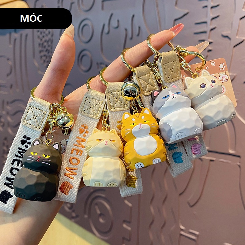Móc khóa Mèo tròn ú đáng yêu