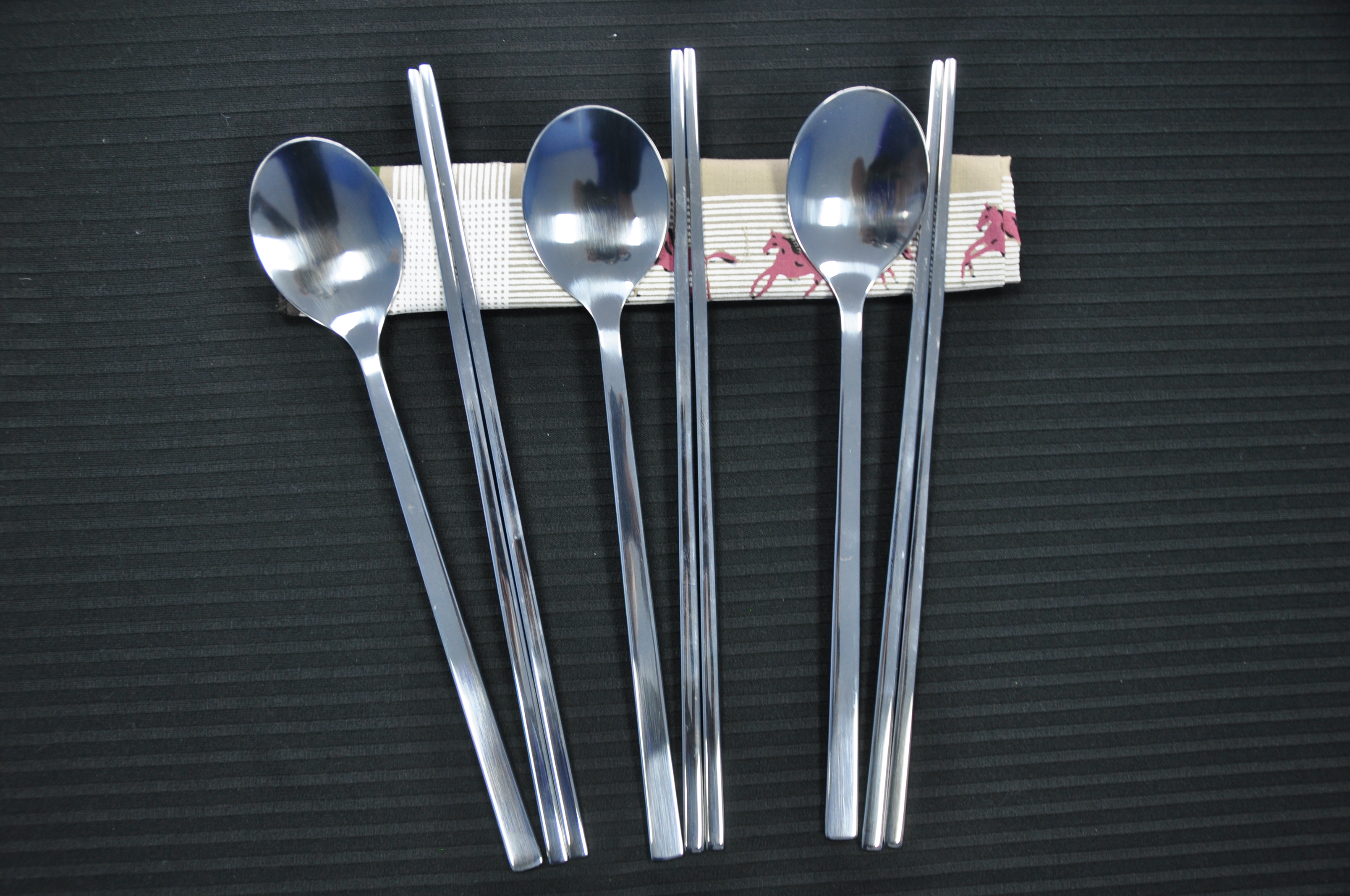 Set 10 muỗng/thìa ăn style Hàn Quốc, cán dài, inox 430