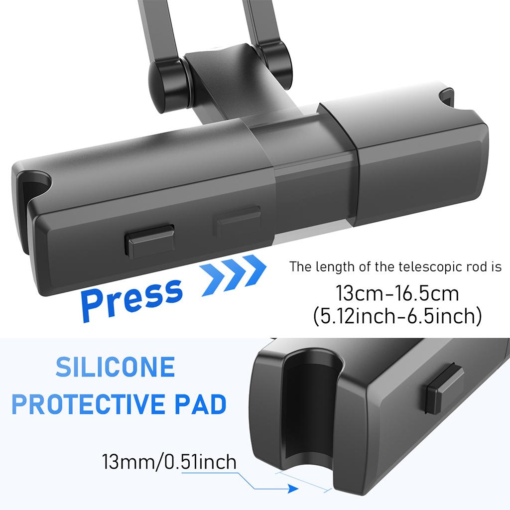 Car Headrest Tablet Mount Holder Stretchable Viewing Angle with Phone Table Stand Rack Prevent Neck Arm Strain