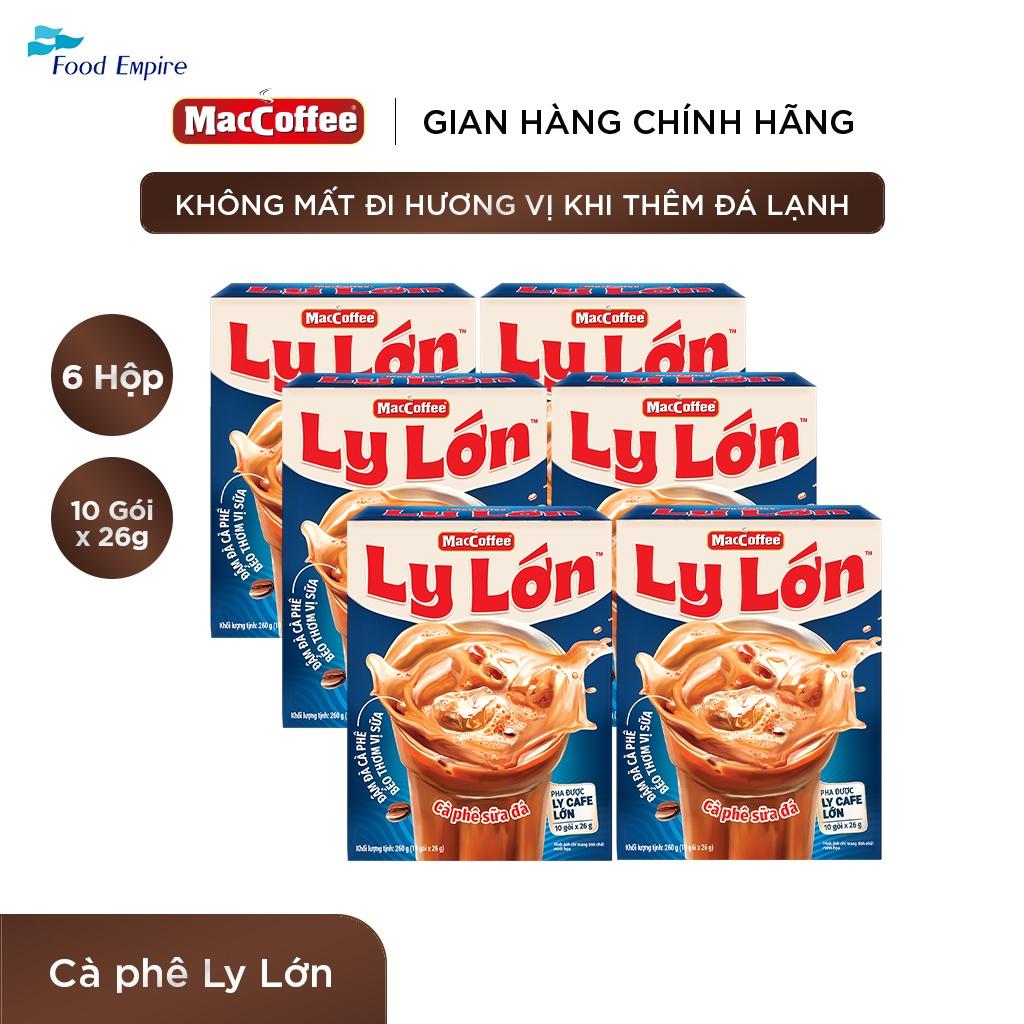 Combo 6 hộp Cà phê Ly Lớn - Maccoffee (hộp 10 gói x 26g)