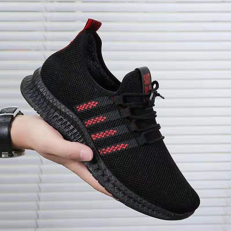 Giày Sneaker Nam lưới sườn đỏ phù hợp để đi chơi - đi học - du lịch SD45 Tặng móc khóa nam