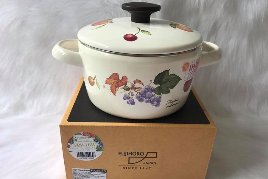 Nồi Tráng Men Hoa Văn Trái Cây Sử Dụng Bếp Từ Fujihoro FRV-16W
