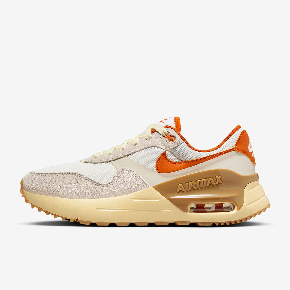 Giày thời trang Nữ W NIKE AIR MAX SYSTM - SAIL/CAMPFIRE ORANGE-LT OREWOOD BRN - 8.5 US