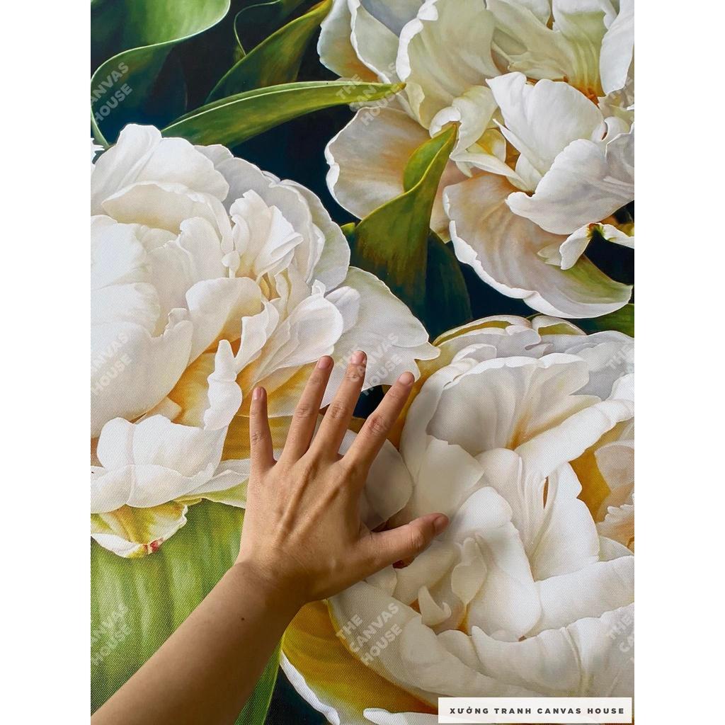 Tranh Canvas Hoa Mẫu Đơn Trắng - S6N2