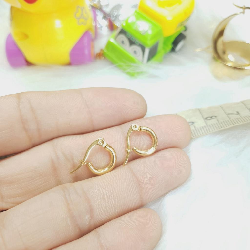 Bông Tai Tròn Trẻ Em Đơn Giản Titanium Cao Cấp Cho Bé- Dùng bền màu tắm rửa không đen