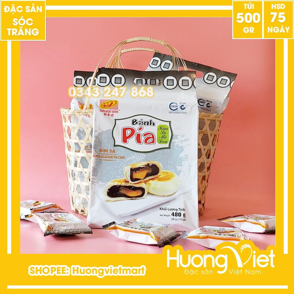 Hình ảnh Đặc Sản Sóc Trăng - Bánh Pía Kim Sa Mè Đen Tan Chảy Tân Huê Viên 480G , Bánh Pía Sóc Trăng Không Sầu Riêng Trứng Chảy